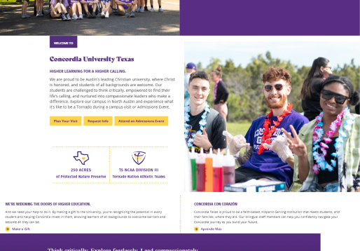 Concordia Homepage Screenshot