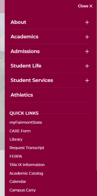 Fairmont website navigation